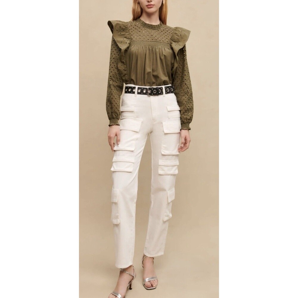 Maje White Cargo Jeans Size EU 36 US 4
